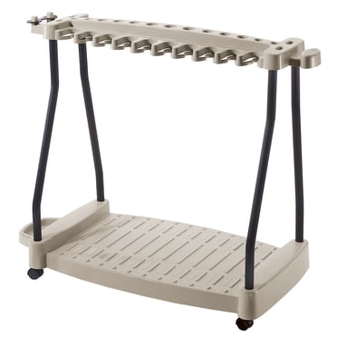 Support à outils Suncast avec roulettes – 30+ outils – Capacité de 150 lb – Construction en résine avec renfort en acier