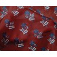 thumbnail image 4 of oneOone Silk Tabby Fabric Leaves & Floral Block Printed Fabric 1 Yard 42 Inch Wide, 4 of 4