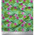 thumbnail image 1 of Soimoi Poly Georgette Fabric Floral & Leaves Tropical Print Sewing Fabric Yard 52 Inch Wide, 1 of 3