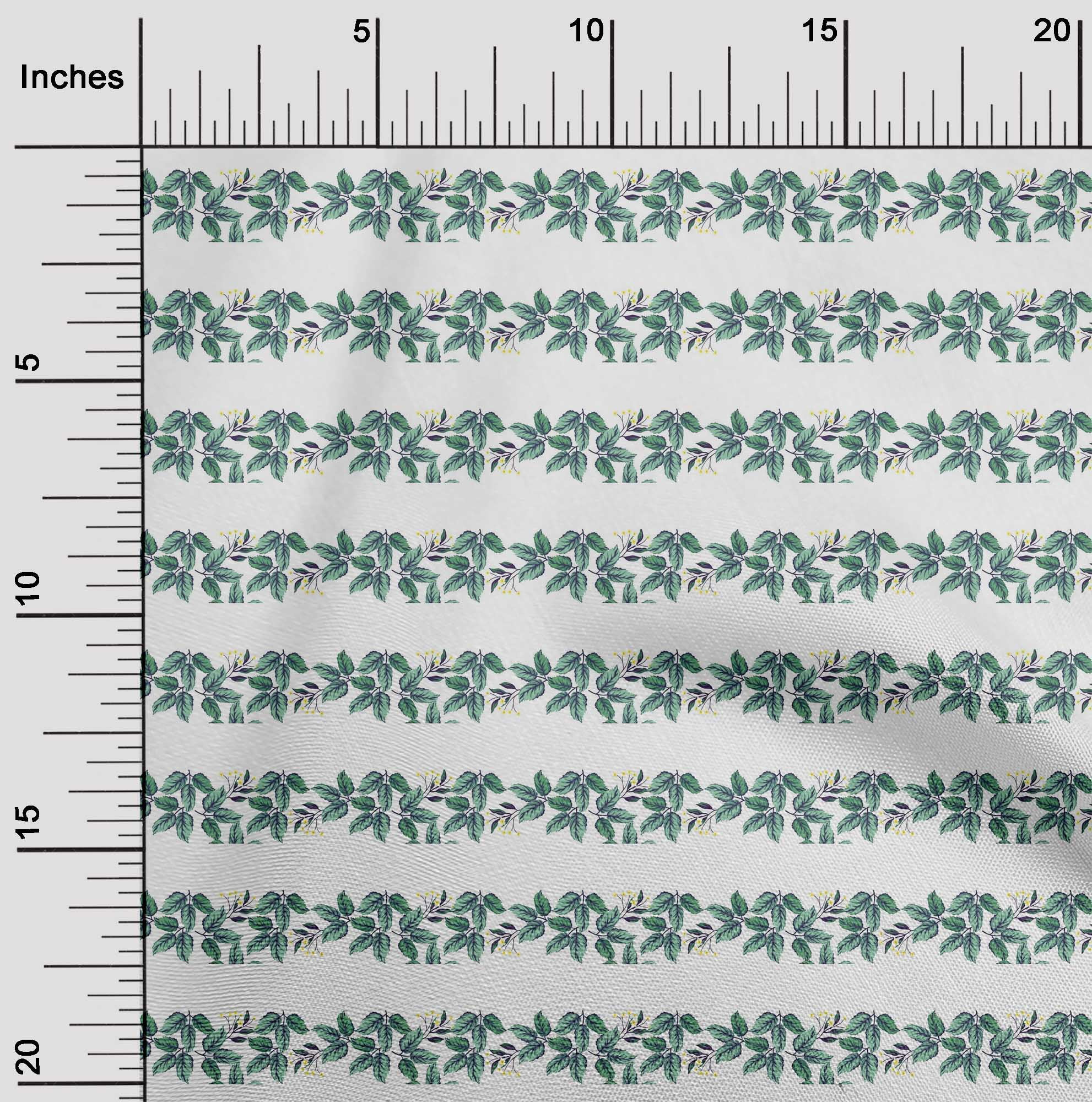 oneOone Viscose Chiffon Fabric Floral & Leaves Printed Craft Fabric BTY 42 Inches Wide