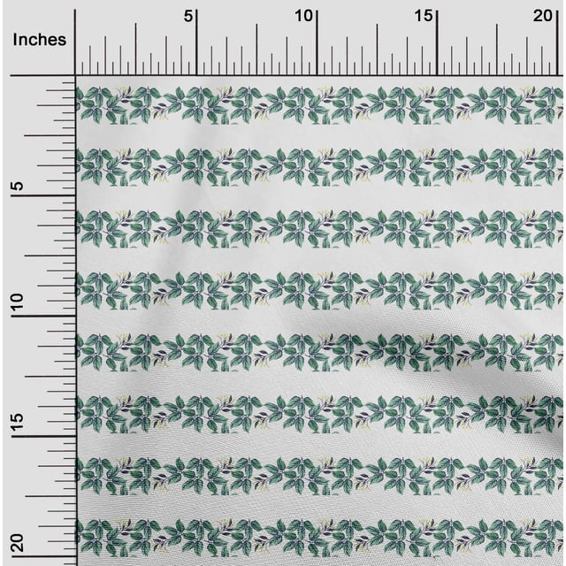oneOone Polyester Lycra Fabric Floral & Leaves Print Fabric BTY 56 Inches Wide