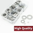 thumbnail image 4 of 910pcs/200pcs Stainless Steel Screw Flat Washer Spacer Metal Washer Fastener Kit, 4 of 7