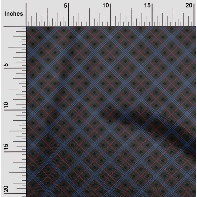 oneOone Viscose Jersey Fabric Tartan Check Print Sewing Fabric BTY 60 Inch Wide