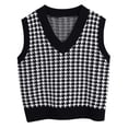 thumbnail image 1 of EGNMCR Cardigans pour Femmes, Chandails pour Femmes Chandail Décontracté à Col en V pour Femme Chandail Sans Manches à Col en V à Enfiler Couleur Contrastée Gilet pour Femme Chandail pour Femme, 1 of 6