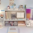 thumbnail image 2 of 1pc, Desktop Shelf, Student Dormitory Desk Storage Rack, Office Desk Stationery, 2 of 4