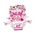 thumbnail image 3 of KLKCMS Popup Card Handmade Romantic Flower Heart Decorative for Holiday Wedding Her Mum, 3 of 9