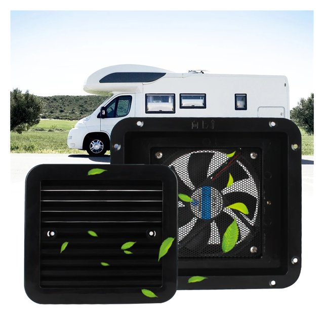 Pour VR Remorque Caravane Évent de Frigo avec Ventilateur 12V Vent Fort Ventilation Ventilateurs d'Extraction Silencieux Côté
