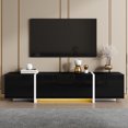 thumbnail image 3 of MODERNLUXE 67" TV Stand with Cabinets, Gaming Entertainment Center with LED Lights,Drawers and Black High Gloss Fronts for TVs up to 75", 3 of 8