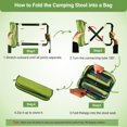 thumbnail image 4 of Tabouret de Camping, Tabouret Pliant Portable, Tabouret de Randonnée Ultraléger en Aluminium Adapté à la Pêche, à la Randonnée, au BBQ, aux Événements en Plein Air (Vert), 4 of 7