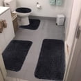 thumbnail image 1 of Meitianfacai Solid Color Bath Mats 4 Set Bathroom Rugs For 4 Pcs Toilet Mats Universal Soft Comfortable Water Absorption Non-Slip Thick Machine Washable Easier To Dry Dark, 1 of 8