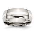 thumbnail image 1 of Acier Inoxydable Incrustation Argent 8mm Poli Bague Taille 11 Bijoux Cadeaux pour les Femmes, 1 of 4