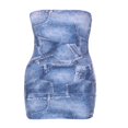 thumbnail image 1 of Robe Tube Mini Moulante Sans Bretelles pour Femmes, Dos Nu, Été, Courte, Bandeau, Plage, 1 of 6