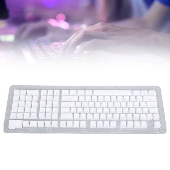 Arabic Keyboard Keycaps, Backlit Translucent Keycap Set, 112 Keys ABS Material, Easy to Install and Clean, for 61 64 68 84 87 96 98 100 104 108 Keyboards