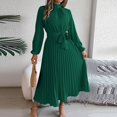 thumbnail image 4 of Birdeem Robes pour Femmes Manches Longues Mode Couleur Unie Col Montant Taille Robes Manches Longues pour Femmes, 4 of 5