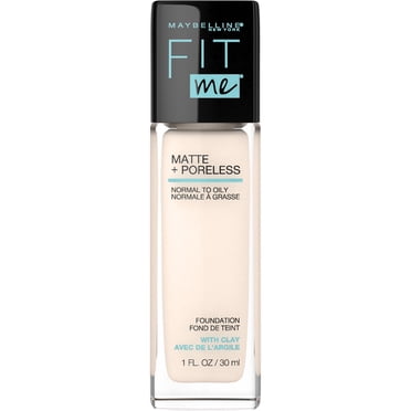 Maybelline New York Fit Me Matte + Poreless Foundation Makeup, Ultra-Lightweight Formula Controls Shine, for Normal to Oily Skin, 102 fair porcelain ,30 ml