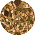 thumbnail image 1 of Ahgly Company Machine Washable Indoor Square Transitional Dark Bronze Brown Area Rugs, 3' Square, 1 of 7