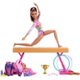 thumbnail image 2 of Barbie Coffret de jeu Gymnaste, poupée mode, brunette, 10 accessoires, 2 of 6