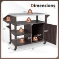 thumbnail image 3 of Costway Chariot de Gril Extérieur Mobile Table de Préparation avec Armoire de Rangement Étagères pour BBQ, 3 of 10