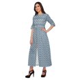thumbnail image 3 of Moomaya Robe Kurti d'Été à Manches Courtes Imprimée, Tunique Ligne A pour Femmes, 3 of 5