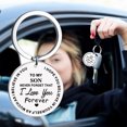 thumbnail image 2 of TIMIFIS Key Chain DIY To My SON Stainless Steel Last Name 26 Letter Keychain 2.5cm Valentine'S Day Gift, 2 of 5