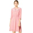 thumbnail image 1 of INSPIRE CHIC Women's Stars Dots Print Turn Down Collar Ruffled 3/4 Sleeve Dress, 1 of 6