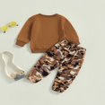 thumbnail image 2 of Baby Boys 2PCS Pants Sets Long Sleeve Round Neck Sweatshirt Tops Solid Color Pants Sets, 2 of 6
