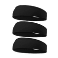 thumbnail image 1 of DAMAIE Bandeaux pour Hommes, Lot de 3 Bandeaux Anti-Transpiration pour Hommes, Bandeaux de Sport pour la Course, la Randonnée, le Yoga et l'Étirement de Performance, Bandeaux Qui Évacuent l'Humidité, 1 of 6