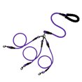 thumbnail image 1 of Djiypn 3 in 1 Durable Nylon Dog Leash with Padded Handle, 360° Swivel No Tangle Climbing Rope Removable Pet Traction Rope, 4.8Ft Lead for Puppy Dogs, Purple, 1 of 6