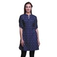 thumbnail image 1 of Bimba Kurti à Manches Retroussables pour Femmes, Col Mandarin Imprimé, Hauts de Kurti Courts, 1 of 6
