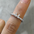thumbnail image 4 of Bowknot Design Women Girl Rhinestone Ring with Micro Ring; Bowknot Paved Bow Tie for Party Dating, 4 of 7