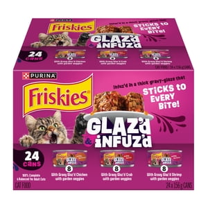 Friskies Glaz'd & Pack de variétés infuz'd, aliments pour chats mouillés, 156 g x 24