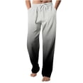 thumbnail image 2 of RXIRUCGD Men's Fashion Drawstring Elastic Waist Gradient Color Casual Length Pants, Gray, Size: L, 2 of 4