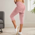 thumbnail image 2 of Versatile Quarter Length Ruched Skirt Pant for Women Daily Casual Wear Yoga Practice Comfortable Stretch Fabric Easy Care Machine Washable Spring Summer, 2 of 7