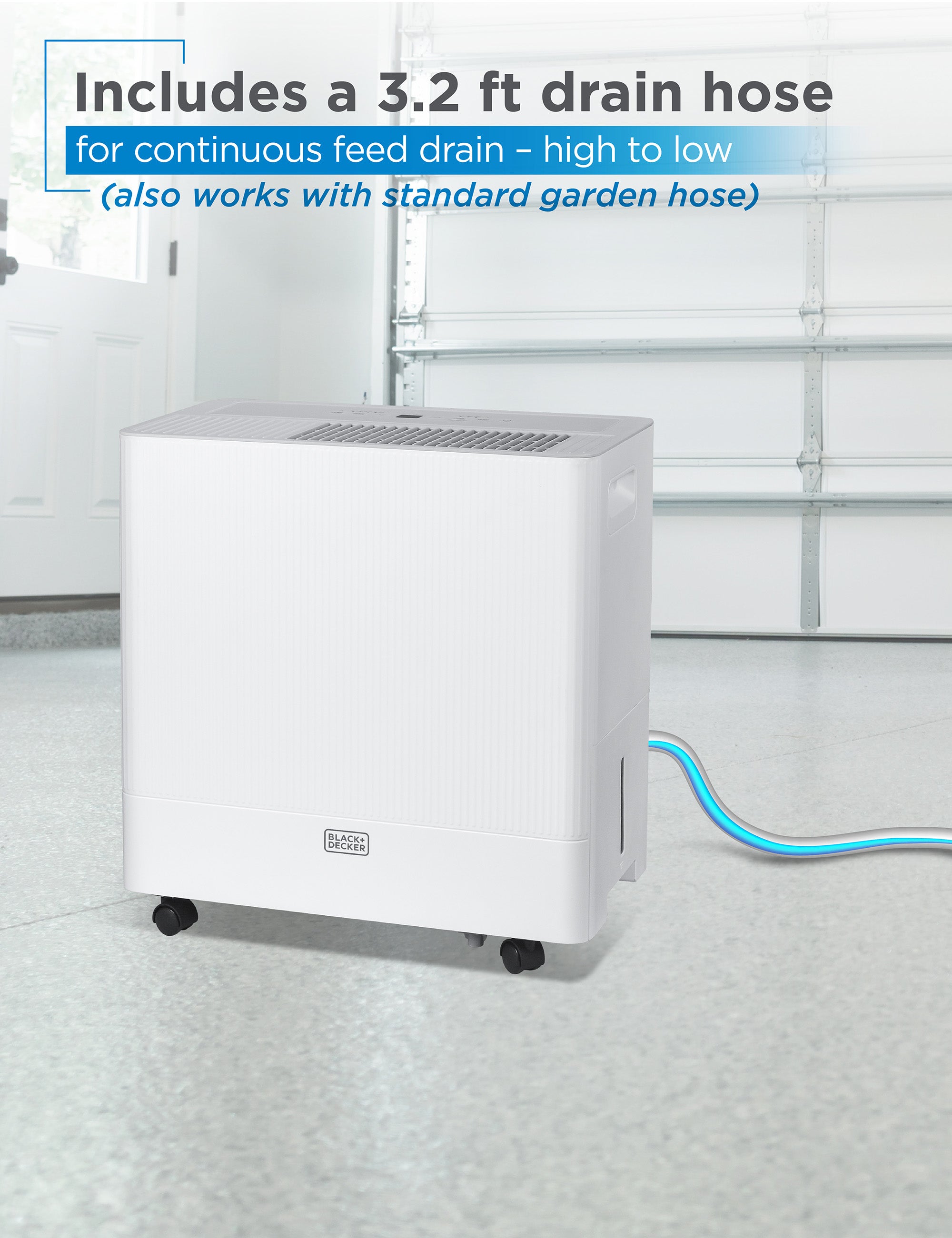 BLACK+DECKER 22.27-Pint Portable Dehumidifier, For up to 1500 Sq. Ft. Coverage, 6.8-Pint Bucket, Energy Star 6.0 Certified, BDM22WCDA, White