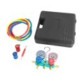 thumbnail image 1 of Dual Gauges Refrigerant Meter with 3 Hoses Air Conditioning Auto Metal Manifold Gauge Set ,Easy to Operate, 1 of 6