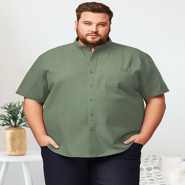 Chemise à Manches Courtes Coupe Classique pour Hommes Grands et Forts Signature Comfort Flex