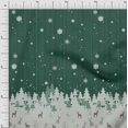 thumbnail image 1 of Soimoi Poly Georgette Fabric Cedar Tree & Snowflake Panel Print Fabric by Yard 42 Inch Wide, 1 of 3
