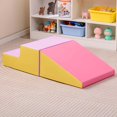 thumbnail image 2 of Costway Step and Slide Climber for Infants and Toddlers Baby Soft Foam Structure Blocks Yellow, 2 of 10