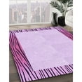 thumbnail image 3 of Ahgly Company Tapis d'Intérieur Lavable à la Machine, Carré, Transitionnel, Orchidée Violet, Tapis de Zone, 5 Pieds Carré, 3 of 7