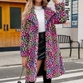 thumbnail image 4 of DPTALR Womens Ladies Warm Faux Furry Long Coat Jacket Winter Solid V-neck Outerwear, 4 of 9