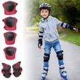 thumbnail image 4 of 6 Pcs Ensemble de Protection pour Vélo Enfants Adultes Sécurité Genou Patin à Glace Patin à Roues Alignées Sports Extérieurs Rouge, 4 of 6