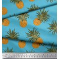 thumbnail image 2 of Soimoi Blue Poly Georgette Fabric Pine Fruits Decor Fabric Printed Yard 42 Inch Wide, 2 of 3