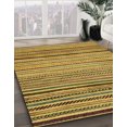 thumbnail image 2 of Ahgly Company Tapis d'Intérieur Carrés Abstraits Jaunes Abstraits pour Aire, 3 Pieds Carré, 2 of 6