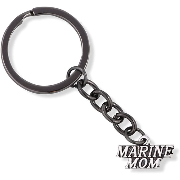 Marine Mom Keychain | Marine Mom Gift (Silver)