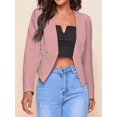 thumbnail image 4 of Women'S Short Blazer, Work/Casual Long Sleeve Front Opening Jacket with Pockets Pink XL, 4 of 8