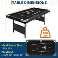 thumbnail image 3 of 7 Ft Billiards Table, Portable Foldable Pool Table, Pool Tables for Full Size, Includes Full Set of Billiard Balls, Cues, Chalk & Brush for Family Game Room, 3 of 9
