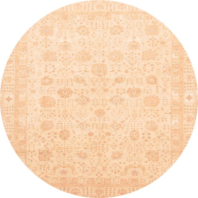 Ahgly Company Indoor Round Abstract Sun Yellow Oriental Area Rugs, 8' Round