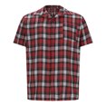 thumbnail image 4 of Penkiiy Chemise Tissée à Manches Courtes pour Homme, Coupe Régulière, Boutonnée, avec Poche, P Rouge, 4 of 5