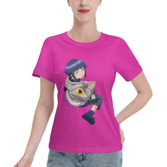 T-Shirt Basique à Manches Courtes pour Femmes Naruto Hinata