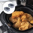 thumbnail image 4 of serony Air Fryer Baking Plate High Temperature Rectangle Non-Fading Liner Reusable Silicone Basket Kitchen Barbecue Cake Tool Gray 2Pcs, 4 of 6